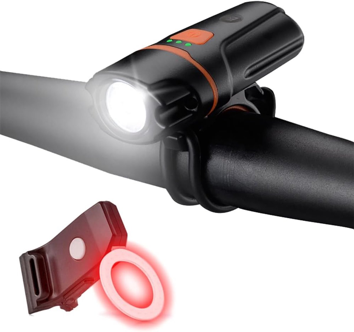 Fietsverlichting set - USB oplaadbaar - 300 lumen krachtige verlichting - verhoogt jouw zichtbaarheid - ShopVlot