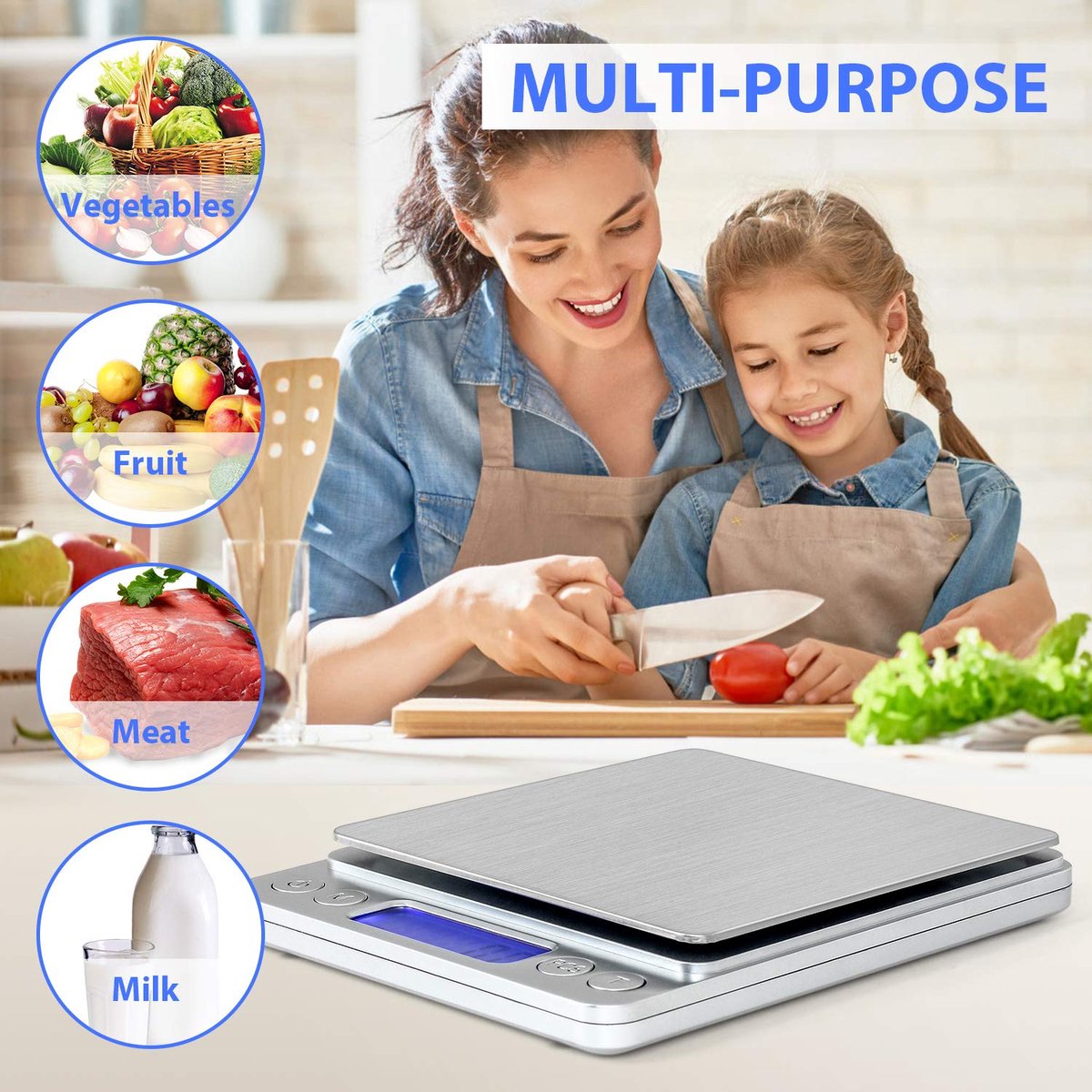 Digitale keukenweegschaal 3000g - mini zakweegschaal - hoge nauwkeurigheid - ideaal voor koken en bakken - ShopVlot