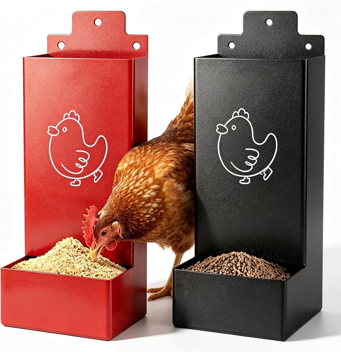Voederautomaat voor kippen 1,3 L - metaal - robuust en duurzaam - ideaal voor pluimveehouderij - ShopVlot