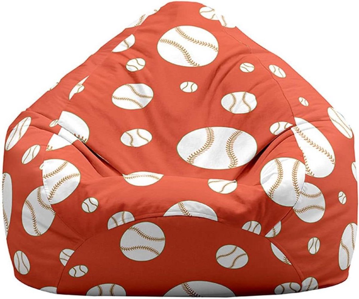 Zitzakhoes - Hoes voor zitzak - Speelgoed Opbergen - Zacht Katoen Linnen - 100x120cm - Rood