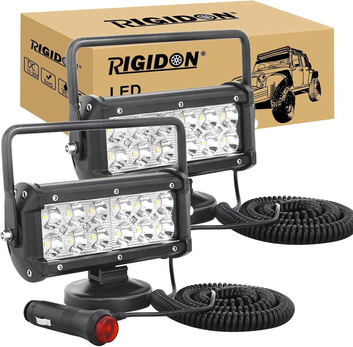Draagbare magnetische LED werklampbalk 7 inch - 36W zoeklamp - sterke verlichting - ideaal voor werken in het donker - ShopVlot