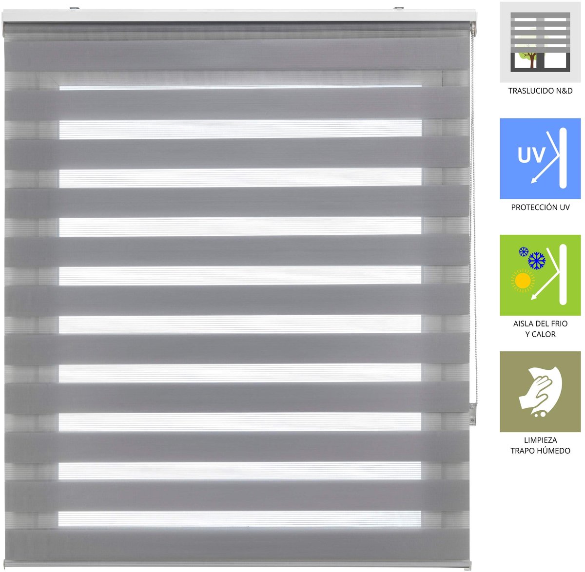 Rolgordijn op maat 65 x 250 cm - dubbellaags grijs - perfect voor privacy en lichtregeling - ShopVlot