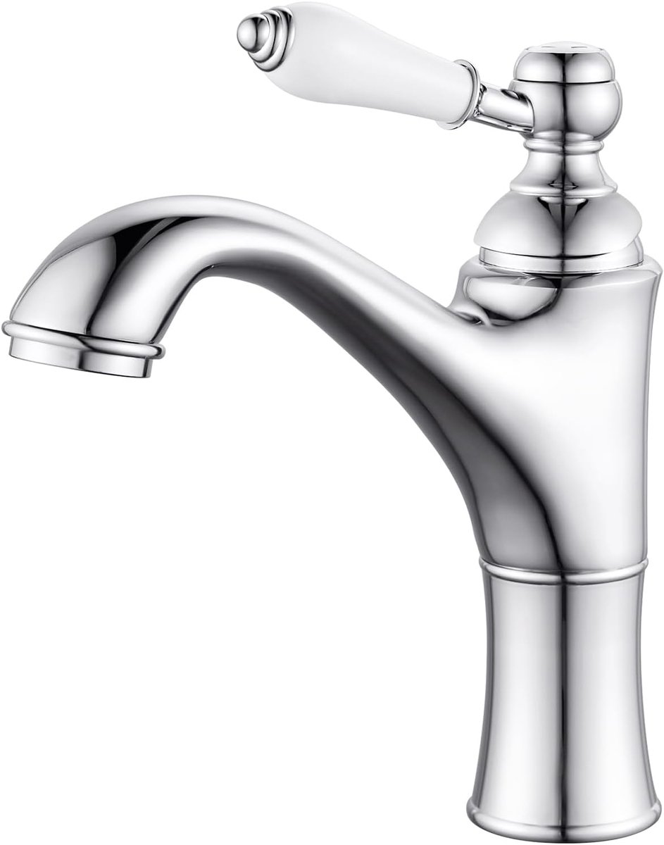 Basin Faucet, Bathroom Water Tap, Single Lever Basin Mixer Tap, Chrome Plated - ShopVlot