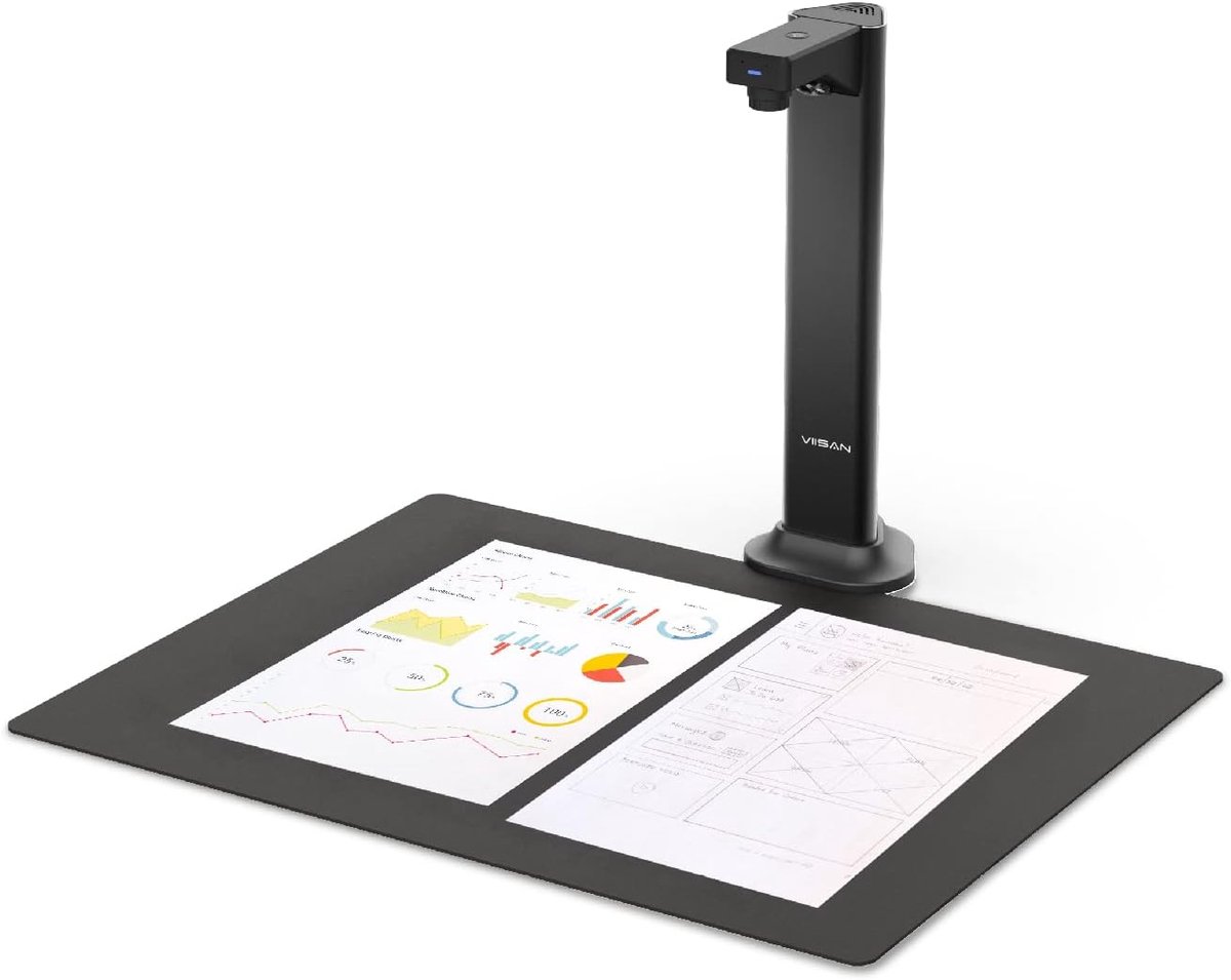 VIISAN DL8 Document and book scanner, asymmetric lighting technology, OCR automatic flattening and straightening, 13MP - ShopVlot