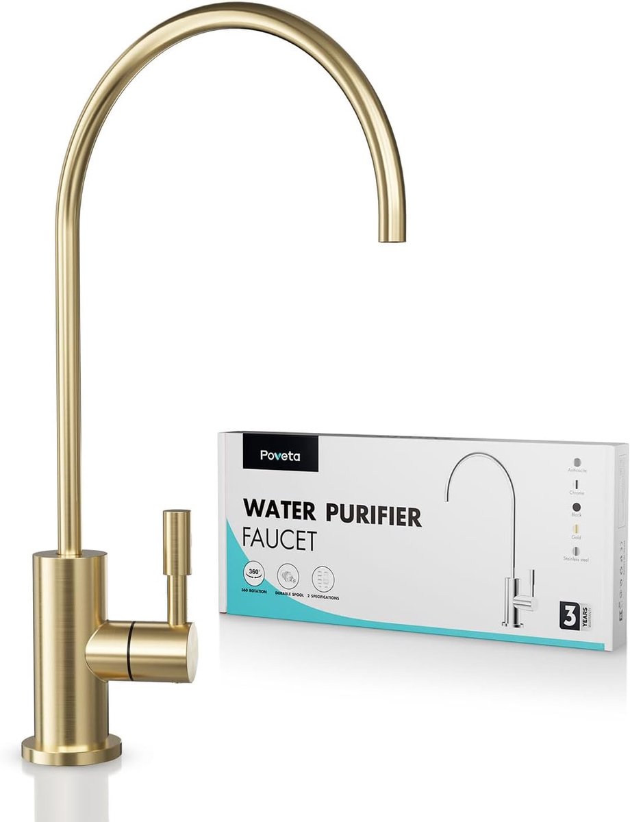 Sink Faucet Reverse Osmosis Kitchen Mixer Tap, Kitchen Faucet with 2 Adapters, Stainless Steel Water Cleaner Tap Metal - ShopVlot