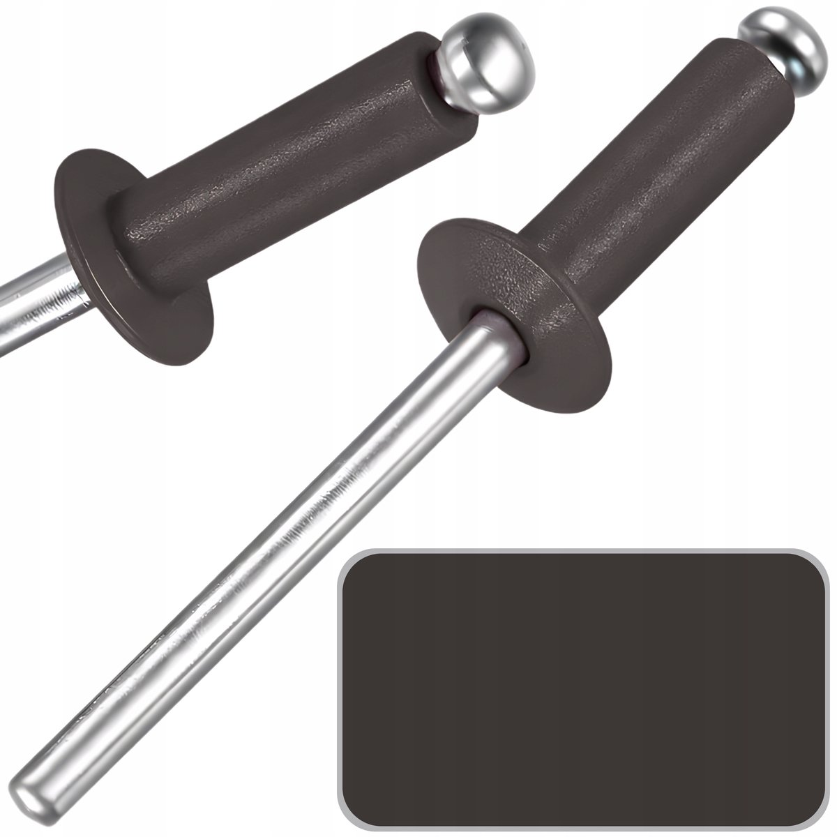 100x Klinknagels 4x12 mm RAL 8019 Grijsbruin - Hoge Kwaliteit