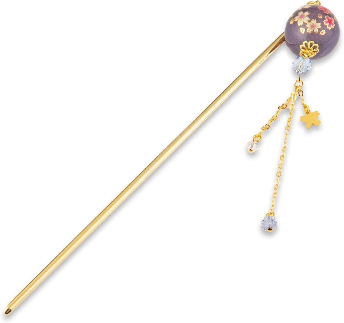 Hairstick voor Bun - SAKURA bal/Paarse kleur - Japanse stijl haarspeld - Perfect voor elegante updo's - ShopVlot