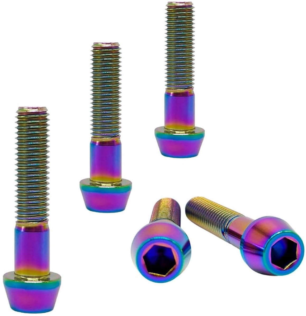 Titanium bouten M8 - 40mm - regenboog - lichtgewicht en sterk - ShopVlot
