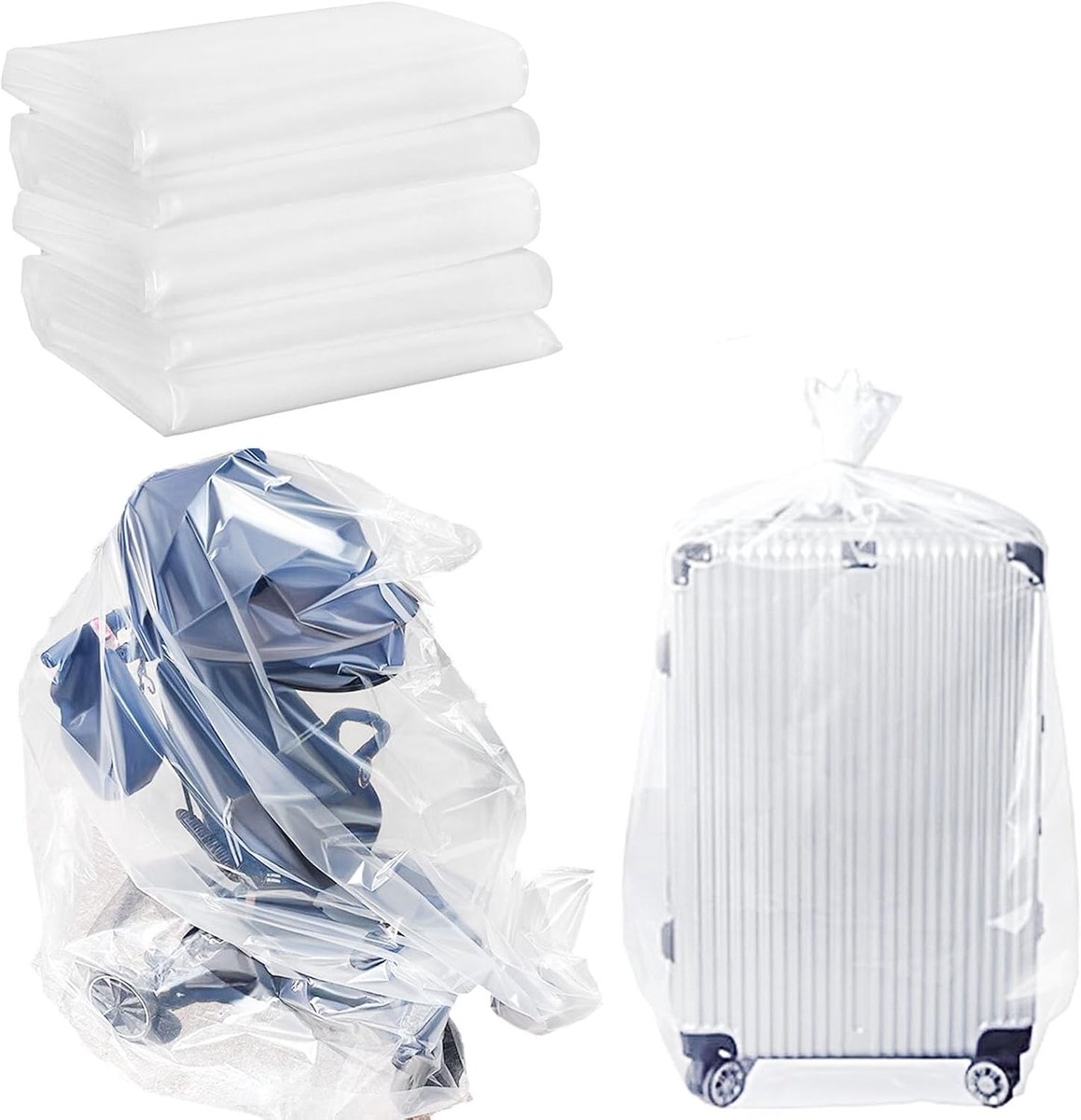 Plastic zakken 100 x 150 cm - Transparant - Duurzaam materiaal - Bescherming tegen stof en vocht - SnelShoppen