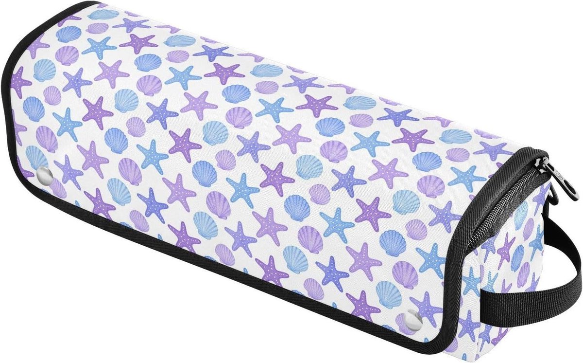 Krultang Travel Case - Haartang Organizer - Reizen en Opslag - Hittebestendige Mat - 37 cm Lengte - Paars Blauw