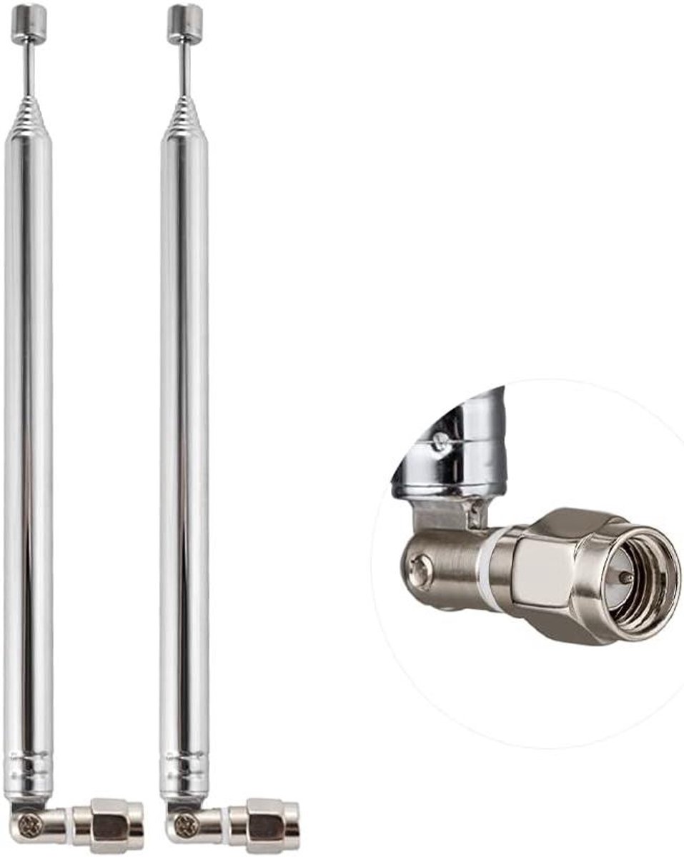 Telescopische Antenne - Radio Verlenging - Signaal Verbetering - 8 Secties Uitschuifbaar - 73.5 cm - Zilver