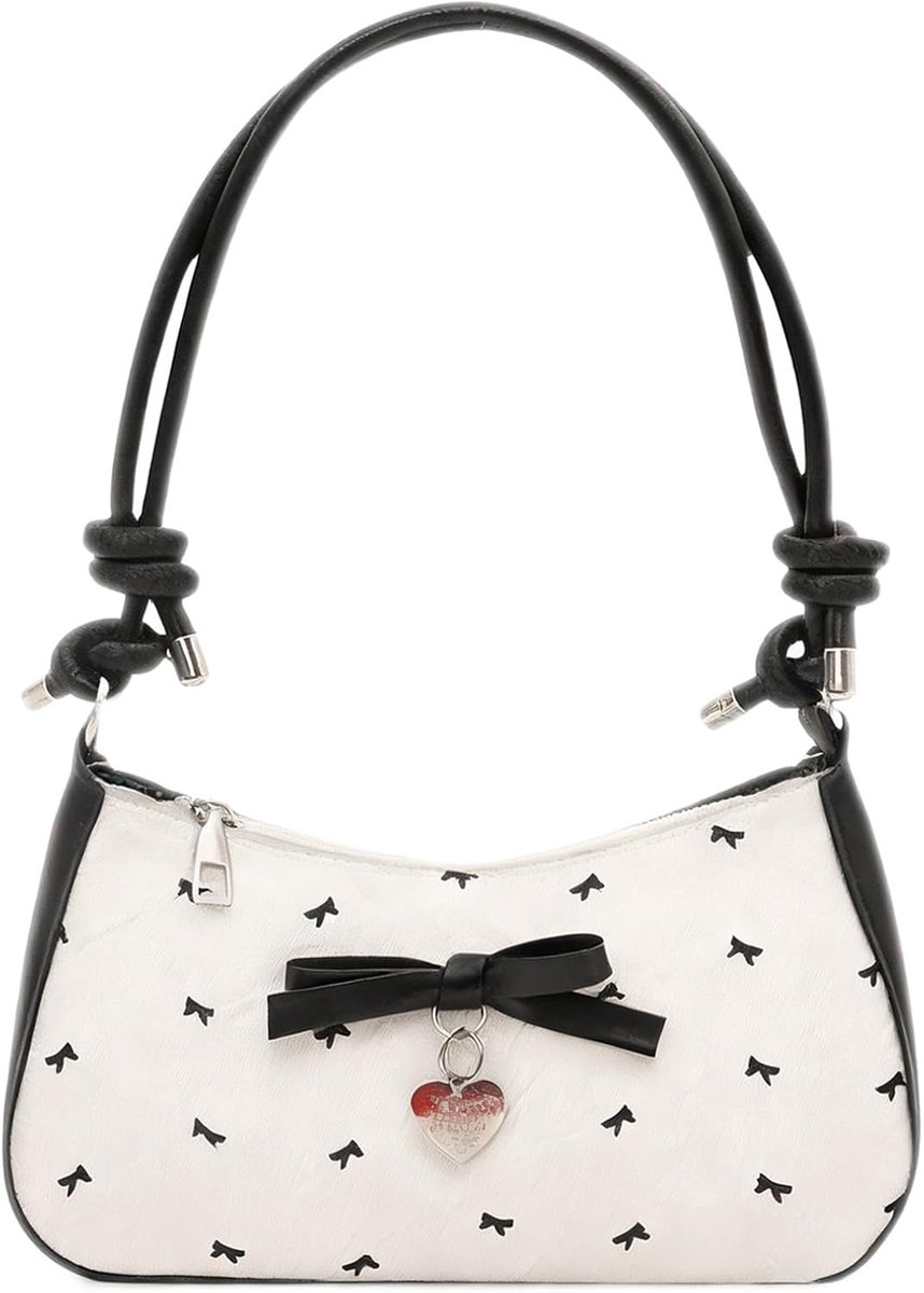 Schoudertas voor meisjes - PU leren handtas met strikpatroon - verstelbaar - trendy accessoire voor elke outfit - SnelShoppen