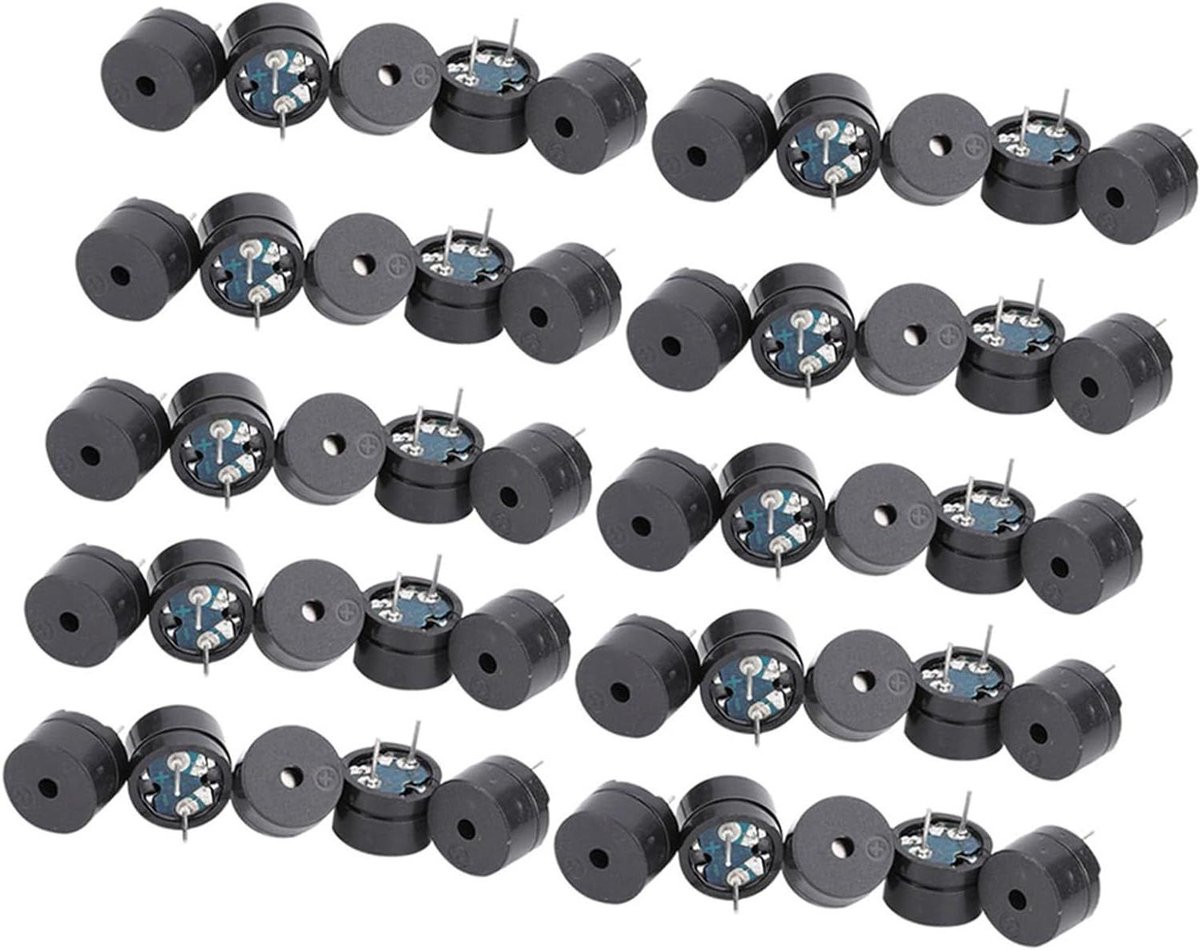 Passieve Zoemer - Elektromagnetisch Geluid - Elektronica Projecten - 16 Ohm Weerstand - 50 Stuks - Zwart