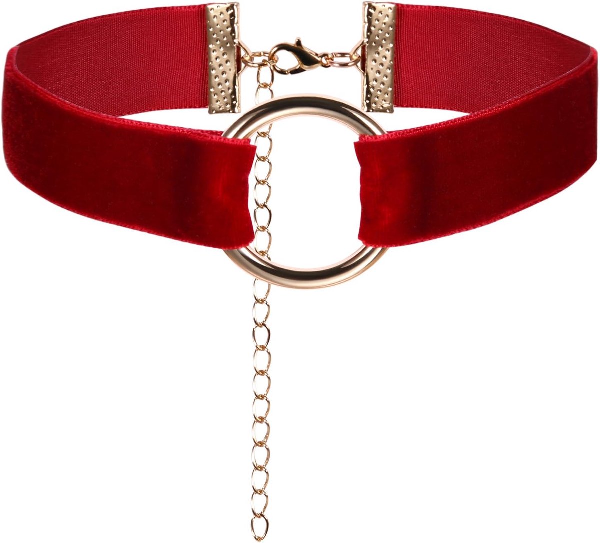 Choker met O-Ring Hanger - Stretch Velvet - Gothic Sexy - Perfect voor elke outfit - SnelShoppen