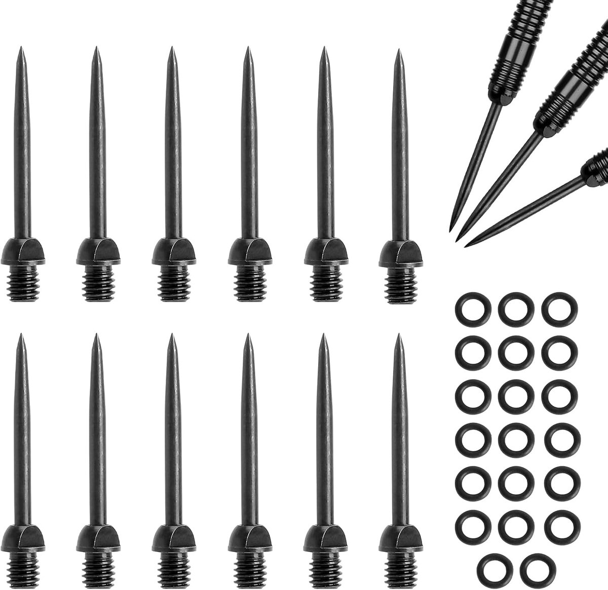 Steeldart punten 2BA set van 12 stuks - stalen metalen punten - stabiel en duurzaam - ShopVlot