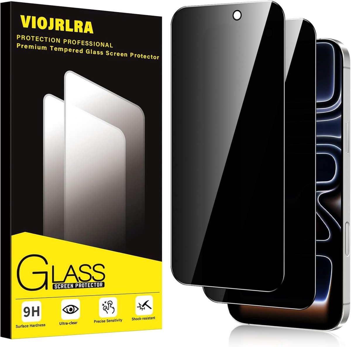 Gehard glas anti-spionage voor iPhone 17 Pro Max - 9H hardheid - krasbestendig - optimale privacy - ShopVlot