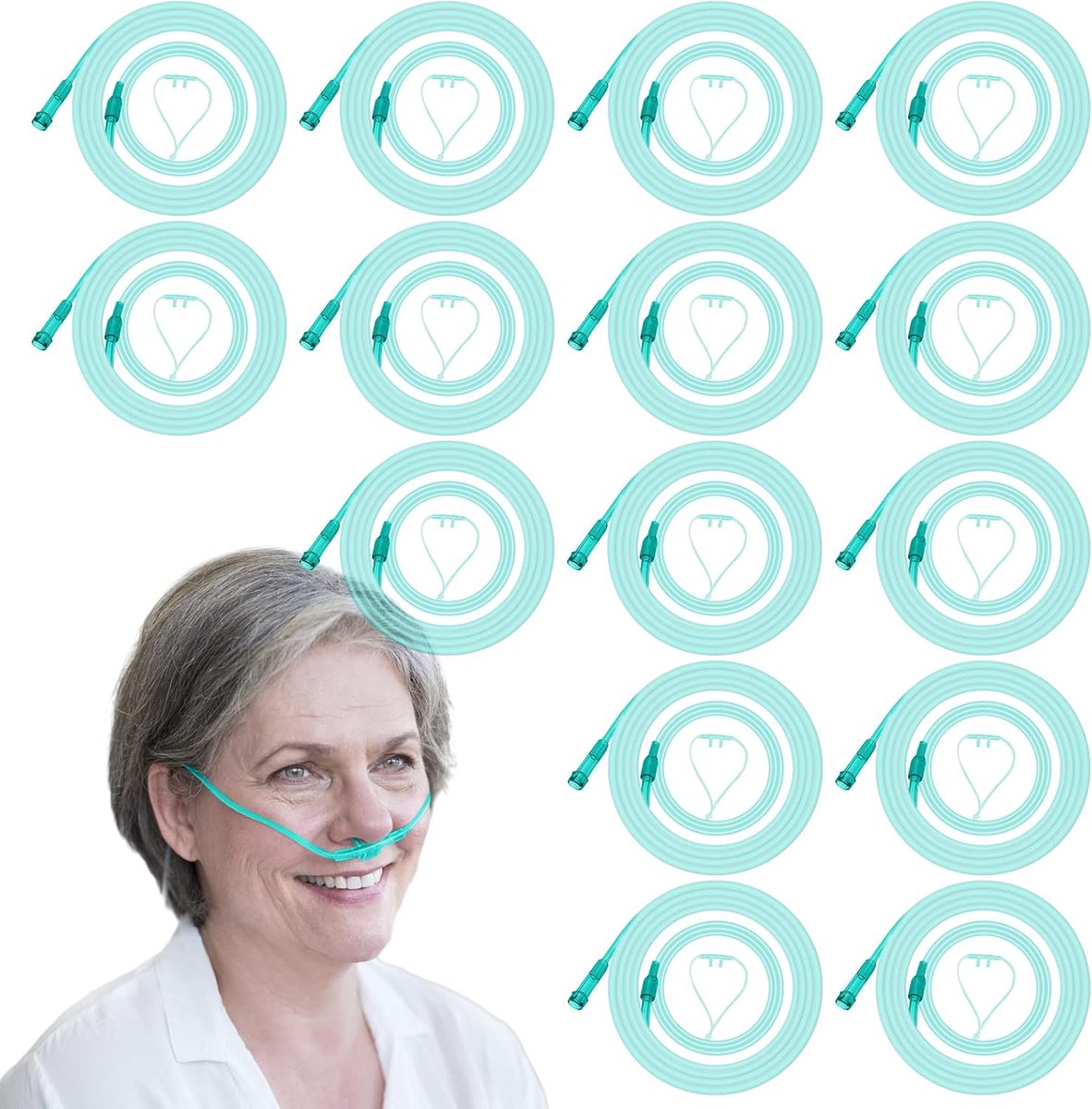 Zuurstofbril met slang 300 cm - Silicone neusbril - Verbeter ademhaling en zuurstofniveaus - 15-delige set - ShopVlot