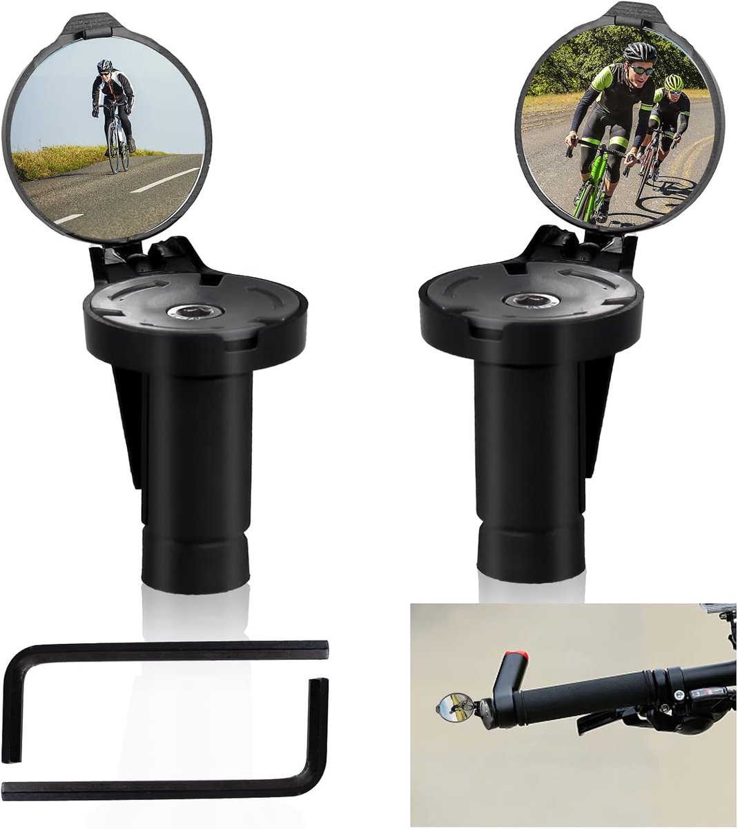 Fietsspiegel 360° verstelbaar - opvouwbare stuurspiegel - beter zicht - voor fiets en e-bike - ShopVlot
