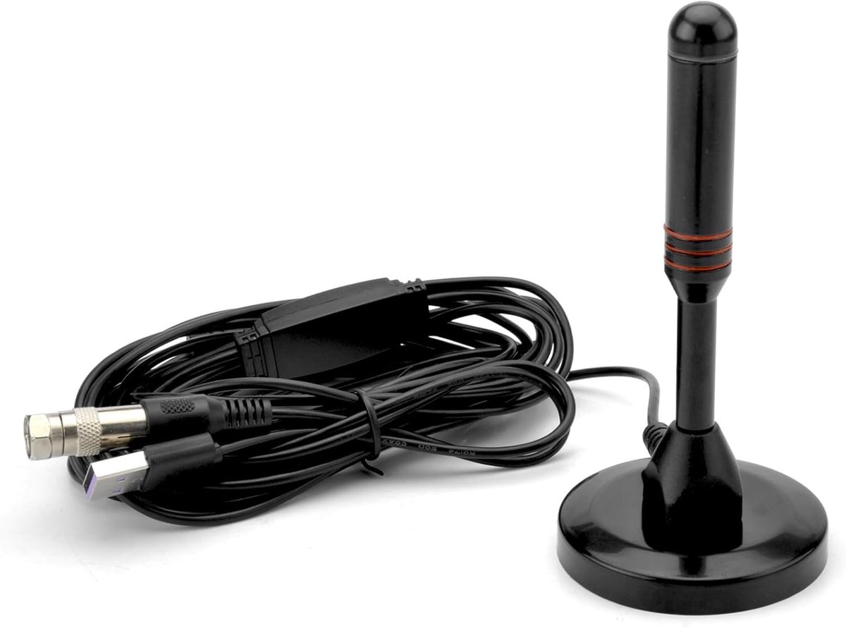 DVB-T2 Antenne met Versterker - 360 Graad Ontvangst - Magnetische Stand - Geniet van HD Televisie - ShopVlot