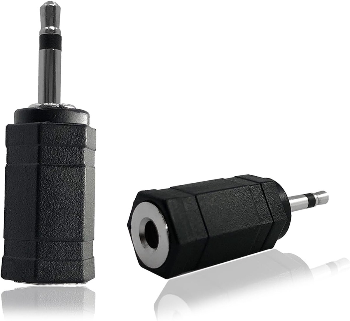 Jack adapter 2.5mm mono naar 3.5mm - 2 stuks - zwart - geschikt voor microfoon en IR ontvanger - ShopVlot