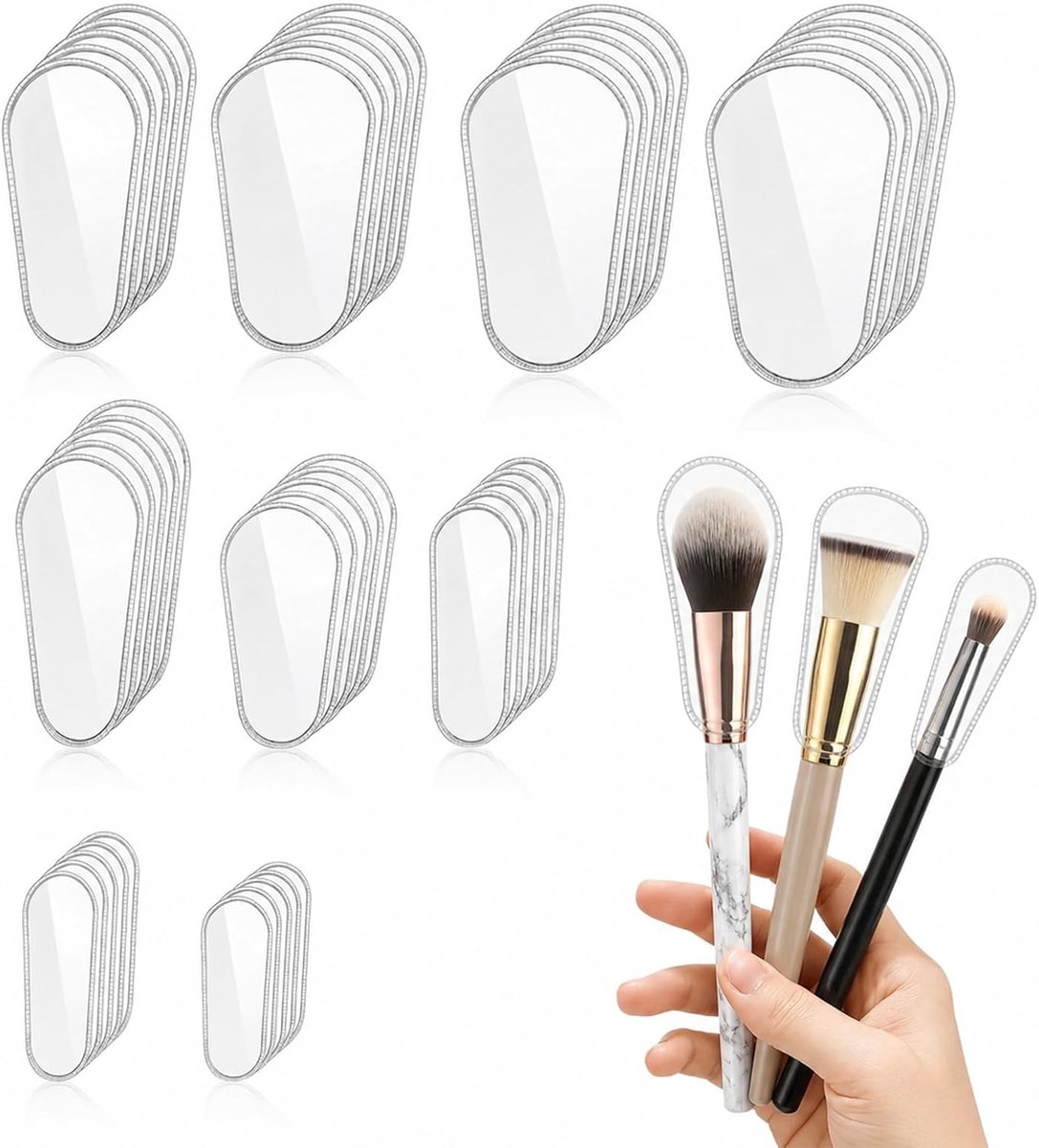 Make-up penseelset 45-delig - transparante beschermhoezen - hygiënische opberging - ideaal voor reis - ShopVlot