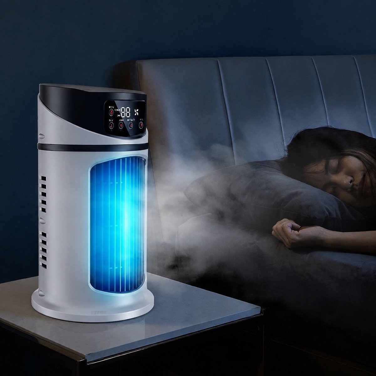 Draagbare Airco - Torenventilator - Mobiele Aircooler - Ventilator Staand - Tower Fan - met Nevelkoeling & Timer - 6 Snelheden - 300 ml - USB - Persoonlijke Koeler - Voor Slaapkamer & Woonkamer & Kantoor – foto 8