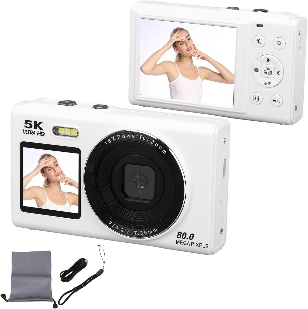 Digitale camera 5K 80MP - WiFi - 18x autofocus - Ideaal voor vloggen - ShopVlot
