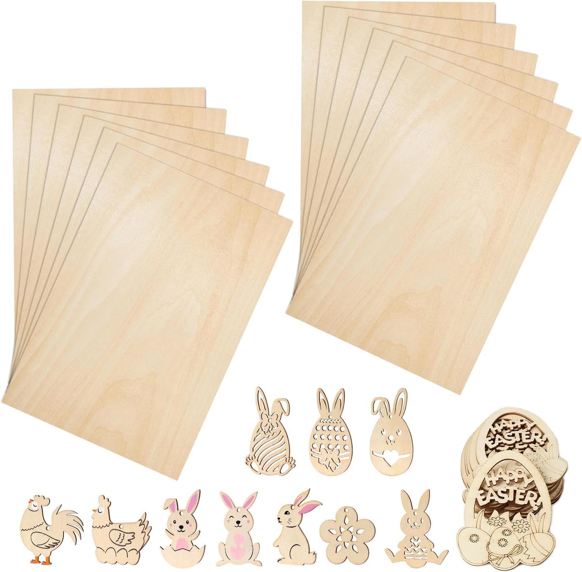 Plywood platen 200 x 100 x 2mm - Linden multiplex - 12 stuks - Voor modelbouw en handwerk - ShopVlot