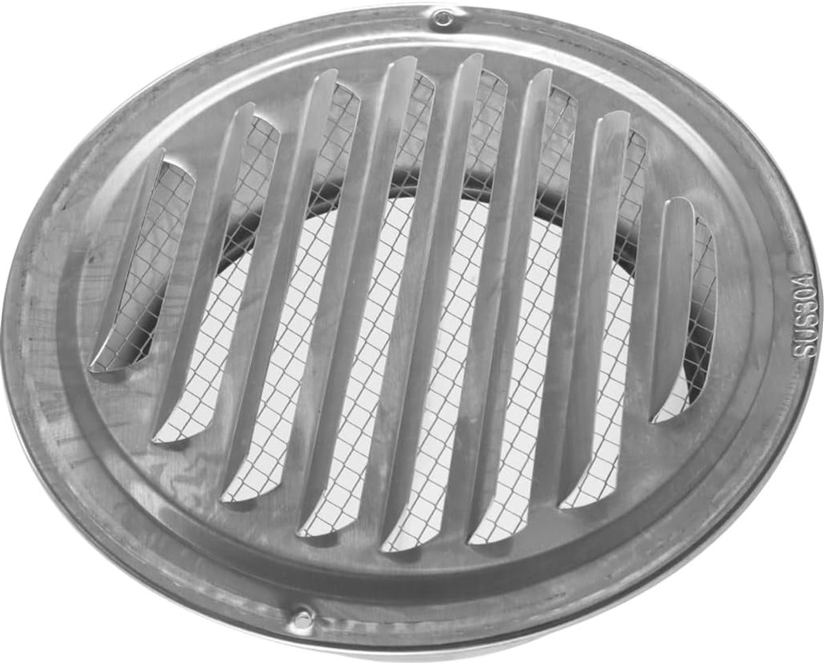 Ronde ventilatierooster 150mm - roestvrij staal - met insectenmesh - ideaal voor keuken en badkamer - ShopVlot
