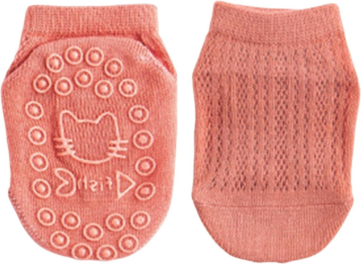 Babysokjes - Peutersokjes Sokjes - Binnen Lopen - Ademend Mesh - 0-1 Jaar - Rood
