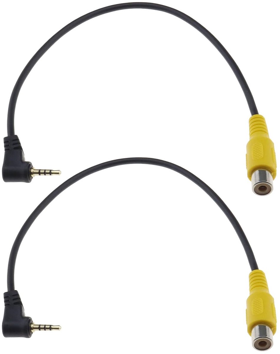 RCA audio/video kabel 2.5mm TRRS naar RCA - 26cm - afgeschermd - ideale verbinding voor GPS en camera - ShopVlot