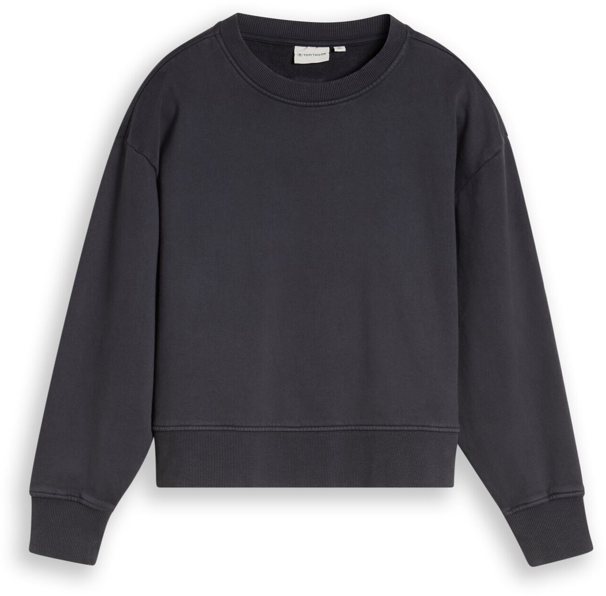 Tom Tailor - Oversized katoenen sweatshirt - Maat 164 - coal grey