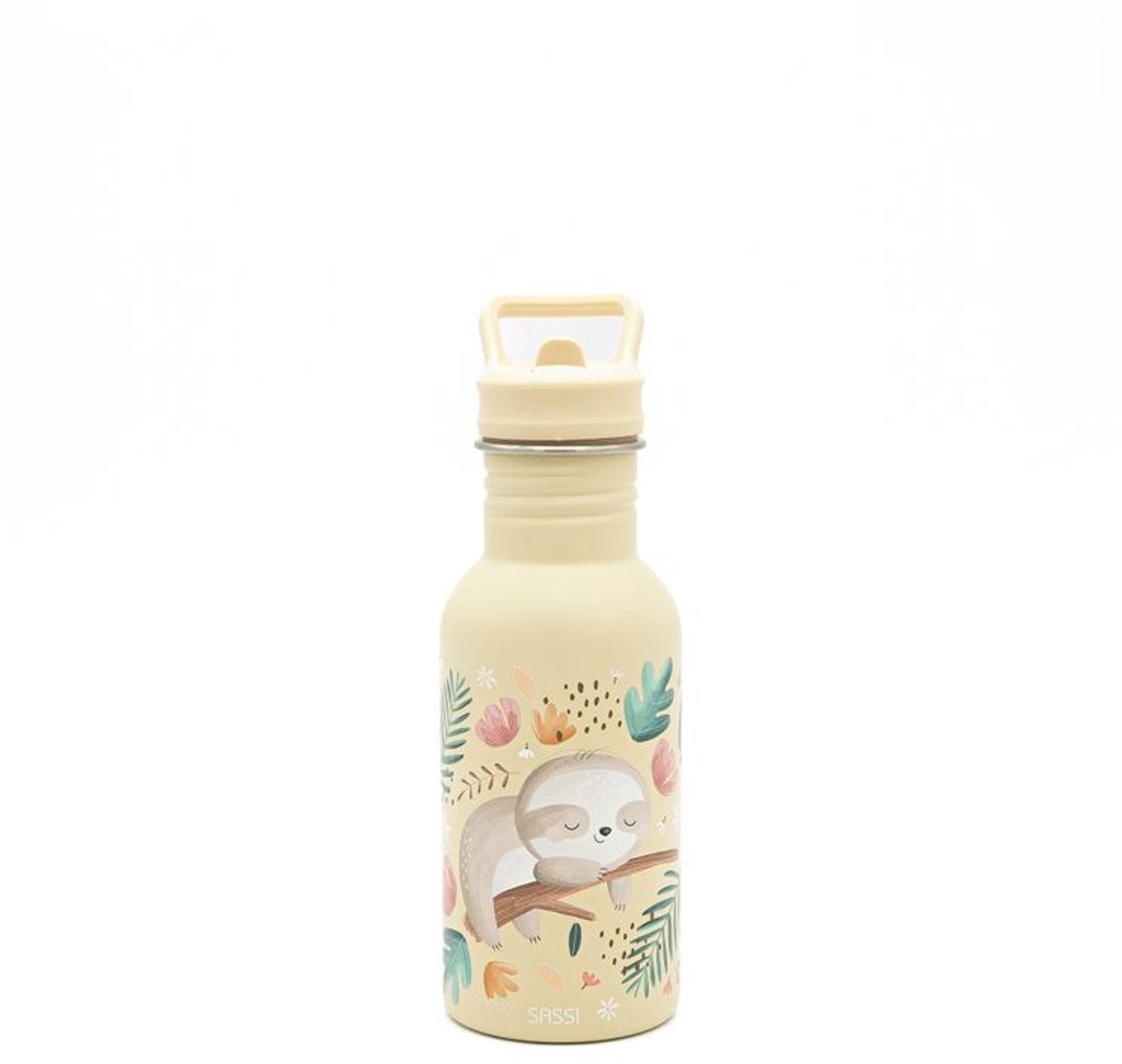 Sassi Kinderdrinkfles 500 ml RVS met rietje - Diverse patronen