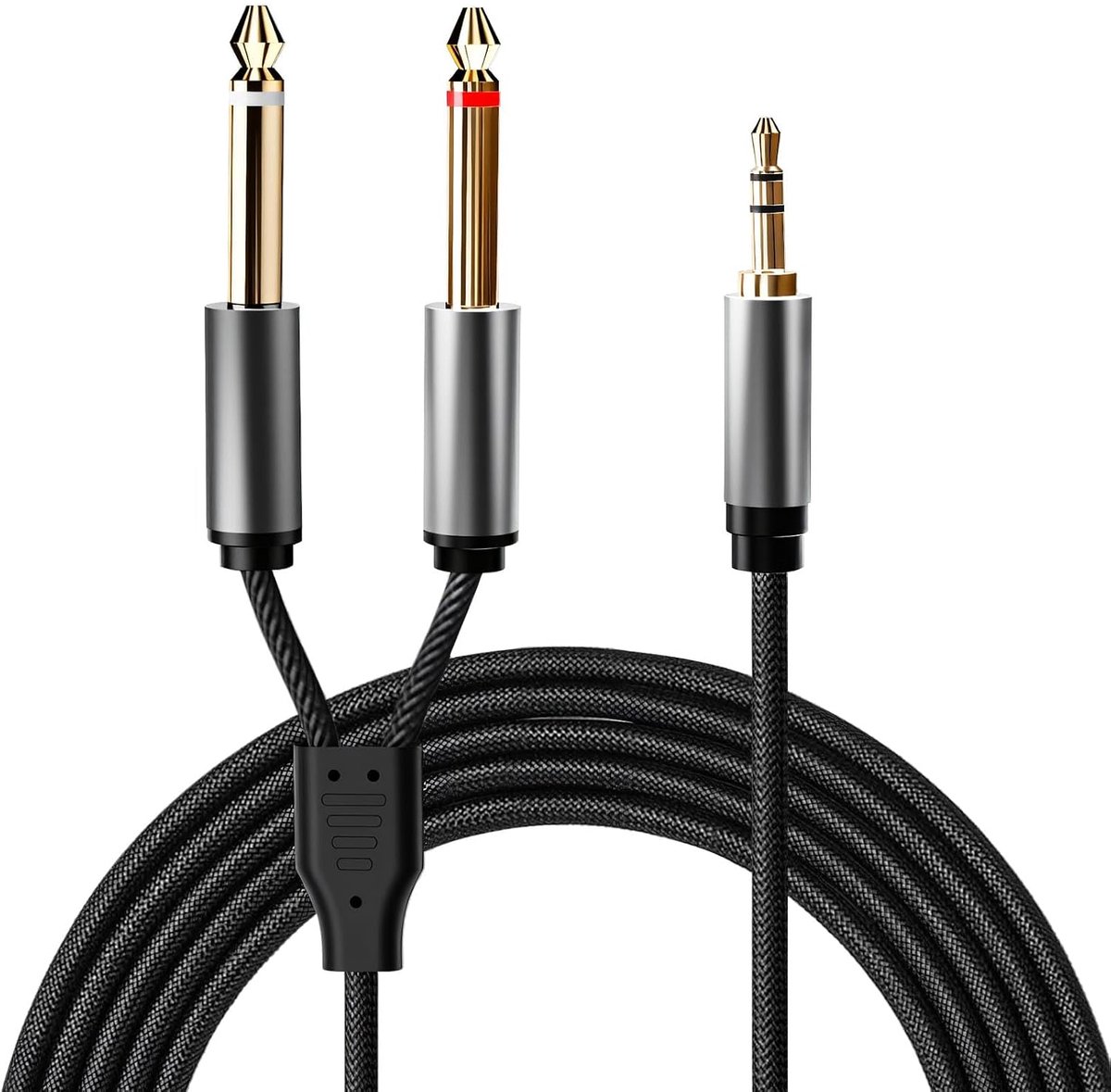 Audio Y-splitter kabel 3.5mm - 2x6.35mm jack - 1.5 meter - voor smartphone en mixer - ShopVlot