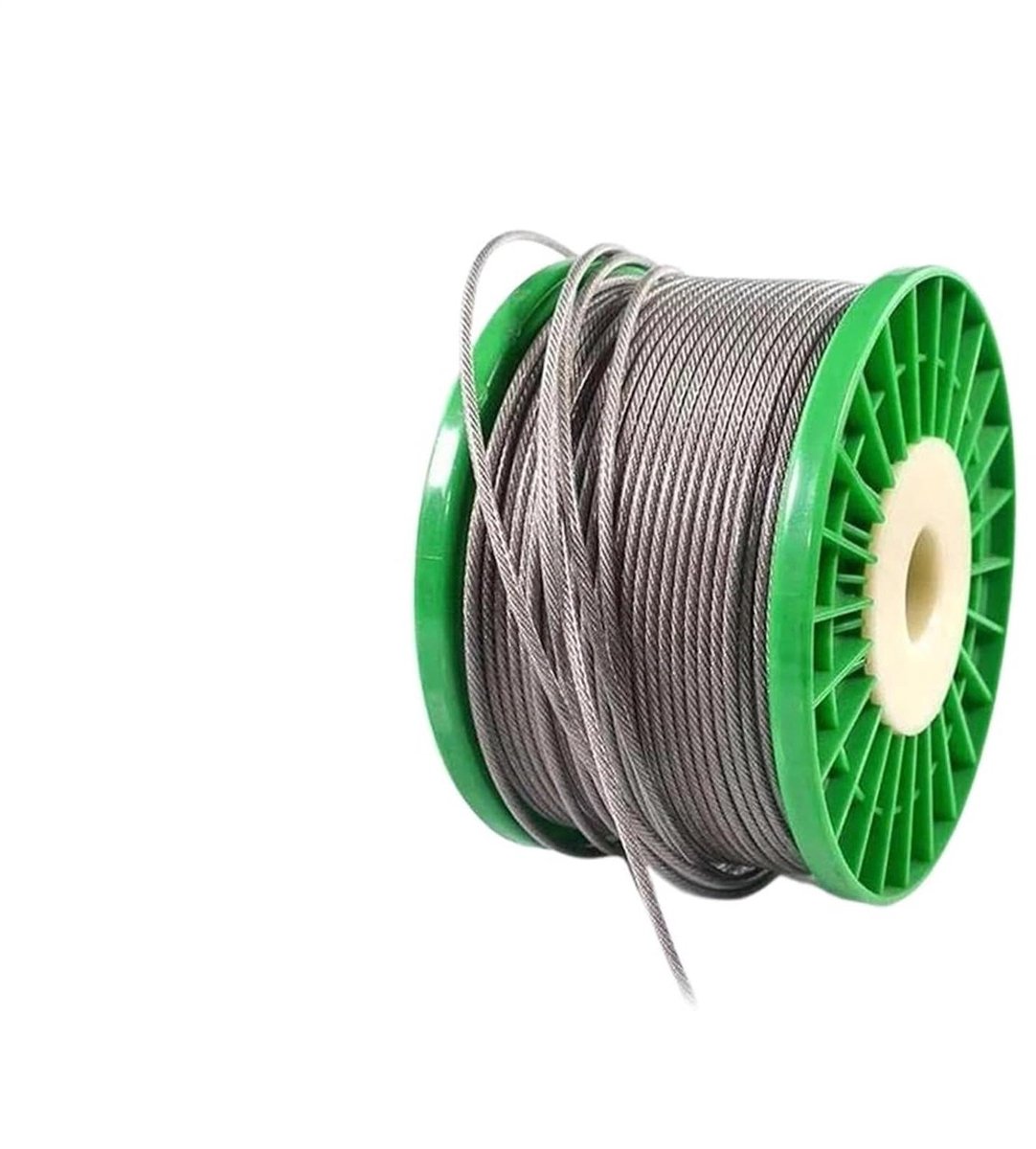 Roestvrijstalen Kabel - Staaldraad Waslijn - Vastzetten en Optillen - PVC Gecoat - 10 meter - Zilverkleurig