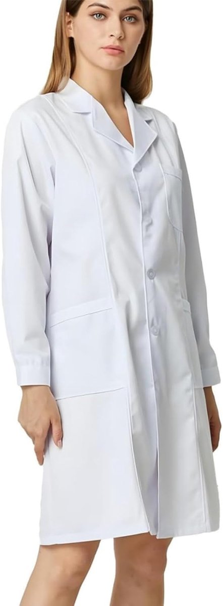 Laboratoriumjas Unisex - Katoen Beschermende Kleding - Lange Mouwen met Knopen en Pocket - SnelShoppen