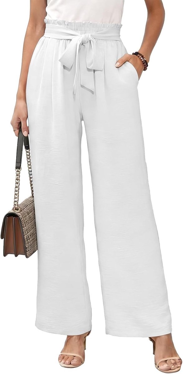Zomerbroeken dames breed - elegante palazzo stijl - hoge taille - met zakken voor dagelijks gebruik - SnelShoppen