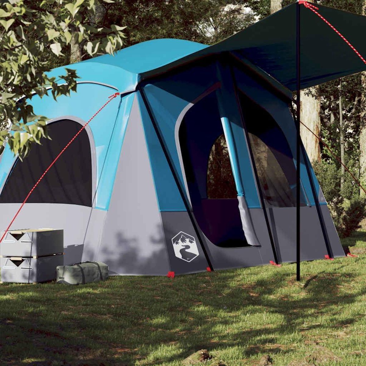 Waterdichte Tent - Campingtent Koepel - Kamperen en Buiten - Met E-aansluiting - 5 personen - Blauw