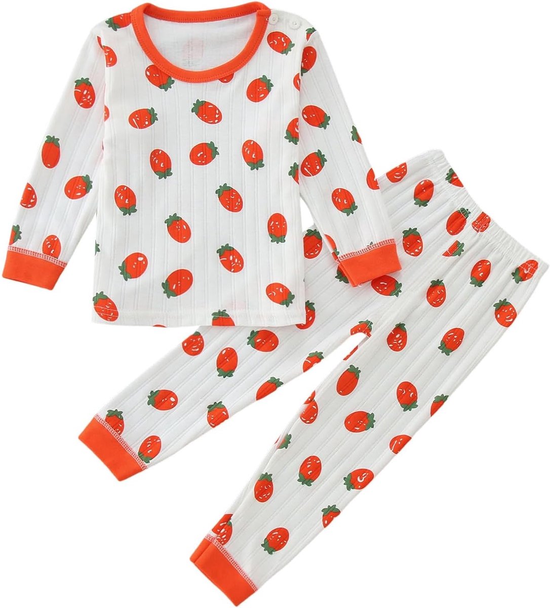 Kinderen winter outfit set - lange mouwen - cartoon aardbei print - comfortabel en trendy - SnelShoppen