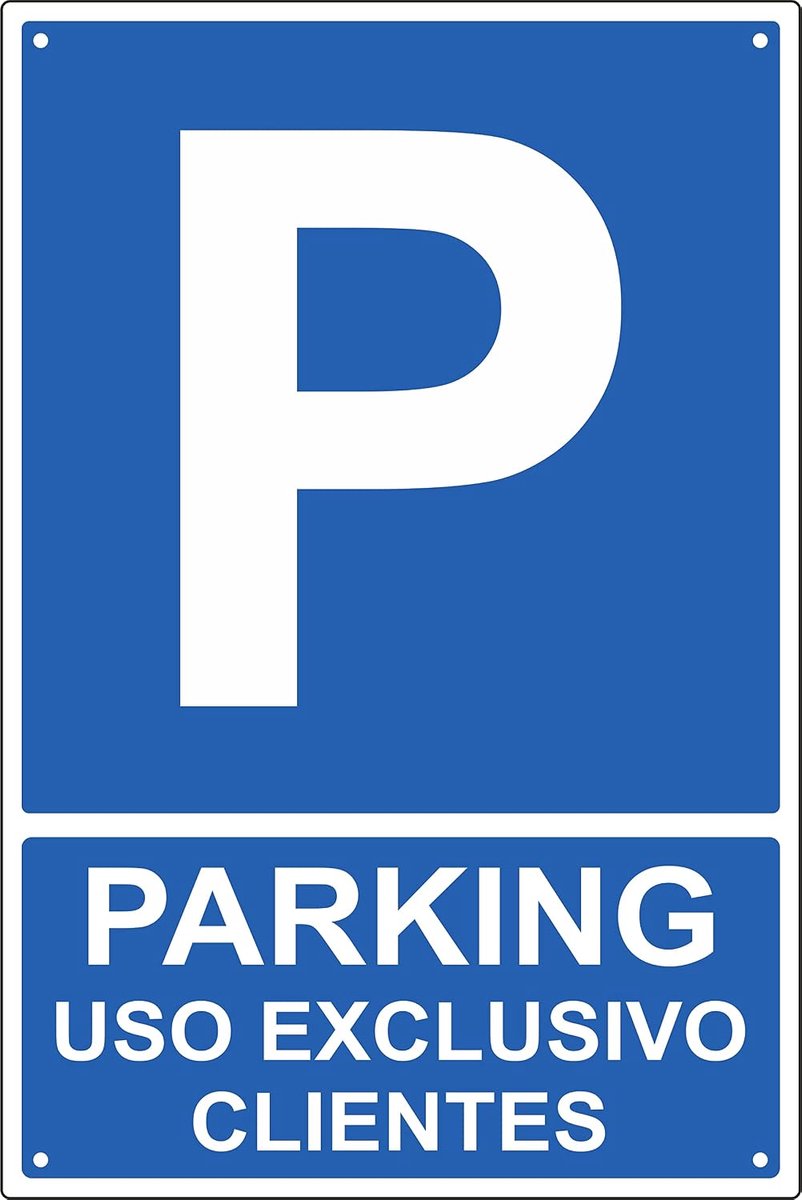 Parkeerbord exclusief gebruik klanten - Aluminium schild 30 x 40 cm - Waterdicht en zonbestendig - SnelShoppen