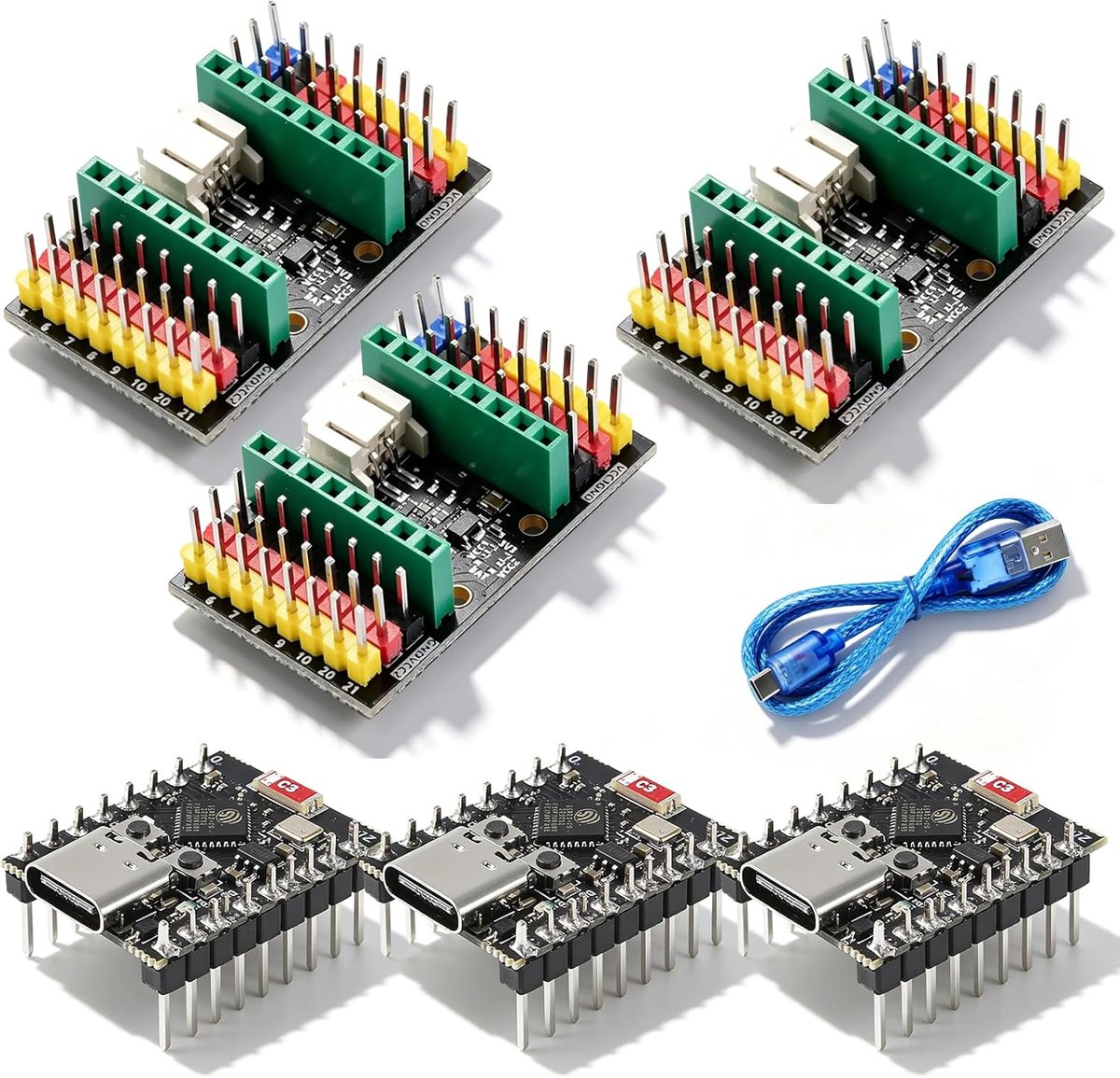 ESP32-C3 ontwikkelbord mini - WiFi en Bluetooth - met uitbreidingskaarten - ideaal voor IoT-projecten - SnelShoppen