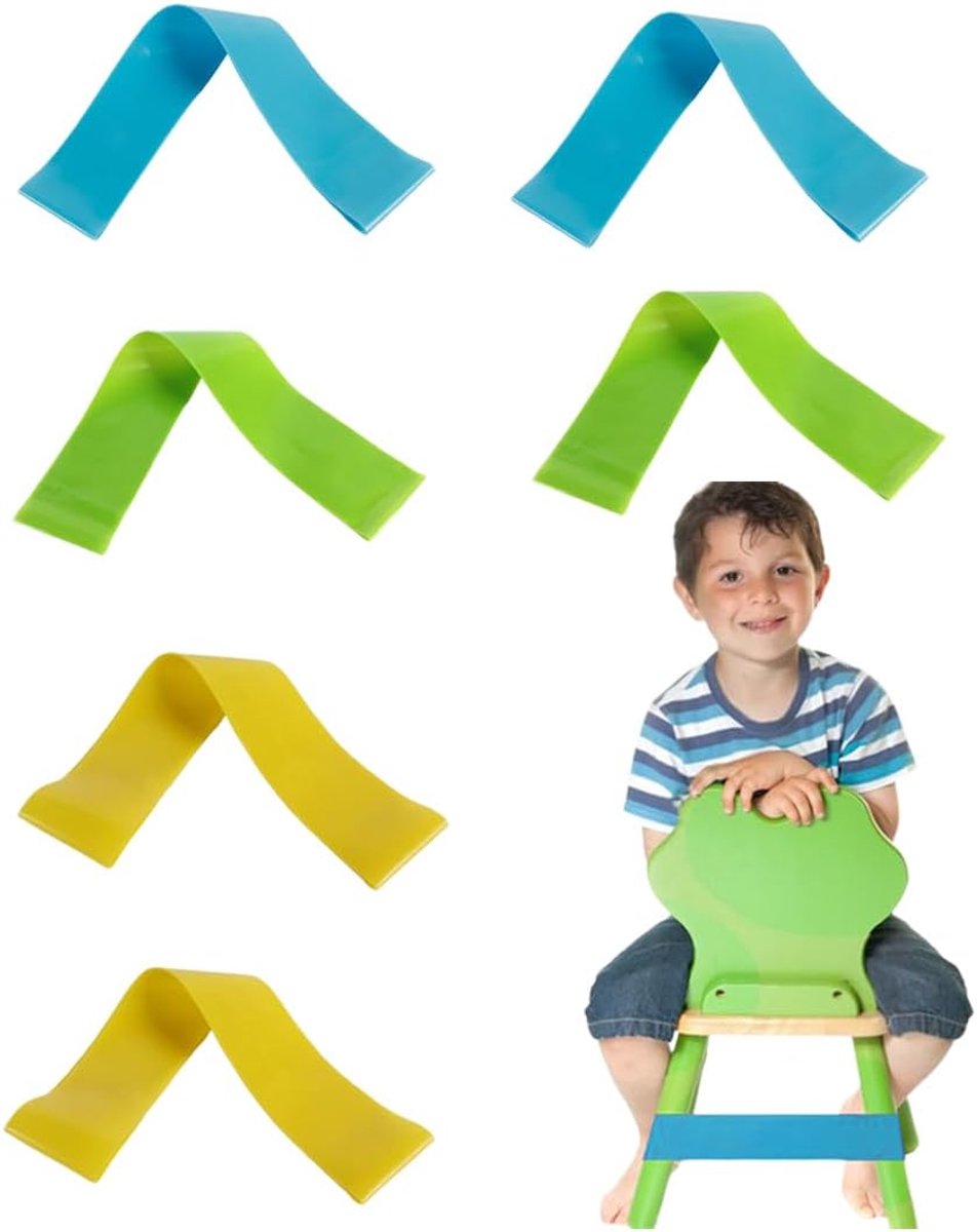 Elastische stoelbanden set van 6 - flexibele zitbanden - anti-stress voor kinderen - ideaal voor ADHD en autisme - SnelShoppen