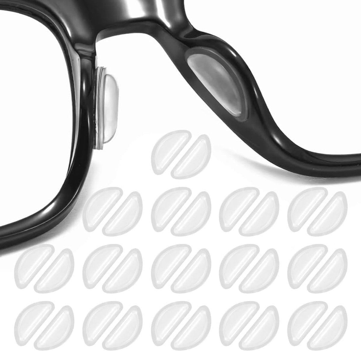 Nose pads voor brillen - 30 transparante D-vormige siliconen - zelfklevend met luchtkussens - SnelShoppen