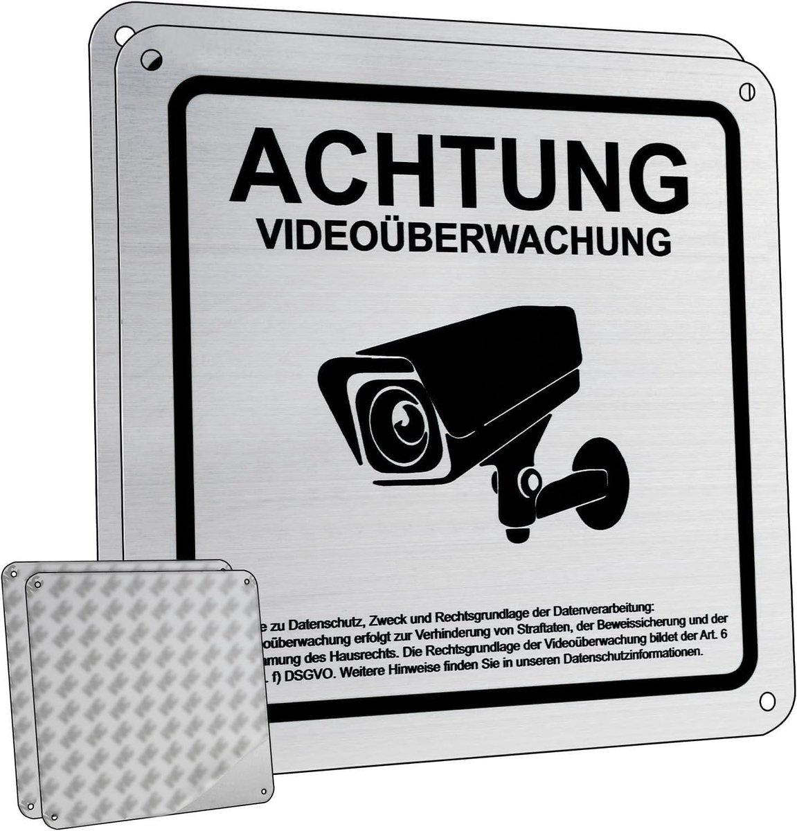 veiligheidswaarschuwingsbord 15 x 15 cm - hoogwaardig aluminium - weerbestendig - eenvoudig te bevestigen - SnelShoppen