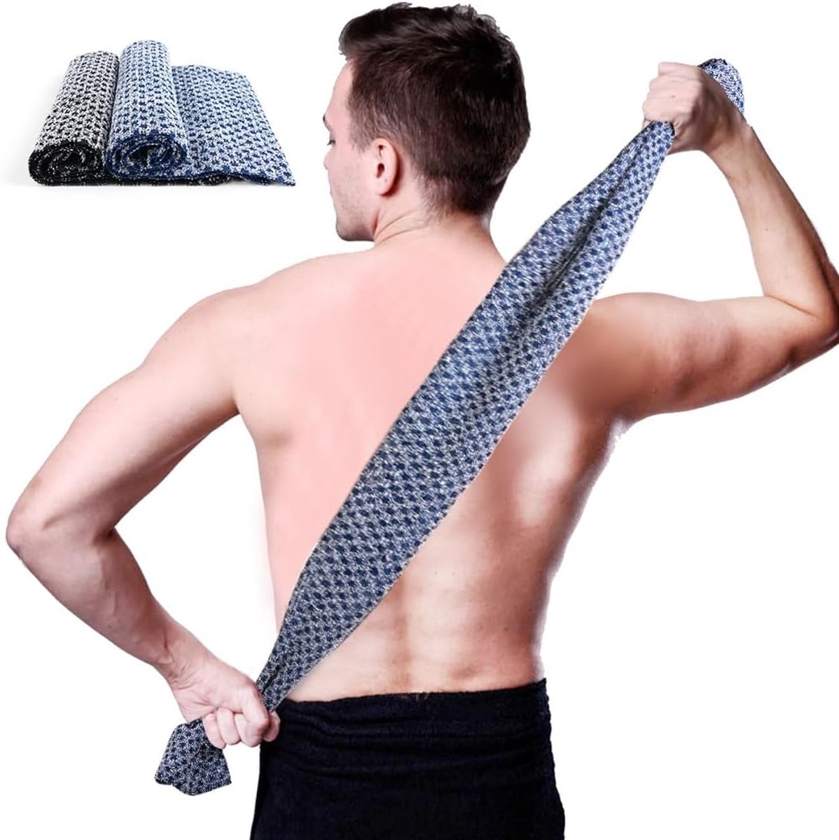 Douche rug scrubber - dubbelzijdig met handvat - plantaardige vezel loofah - voor diepe reiniging - SnelShoppen