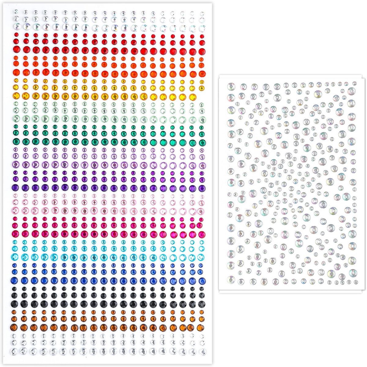 Face gems 1250pcs - zelfklevende juwelenstickers - kleurrijke en rhinestone varianten - SnelShoppen