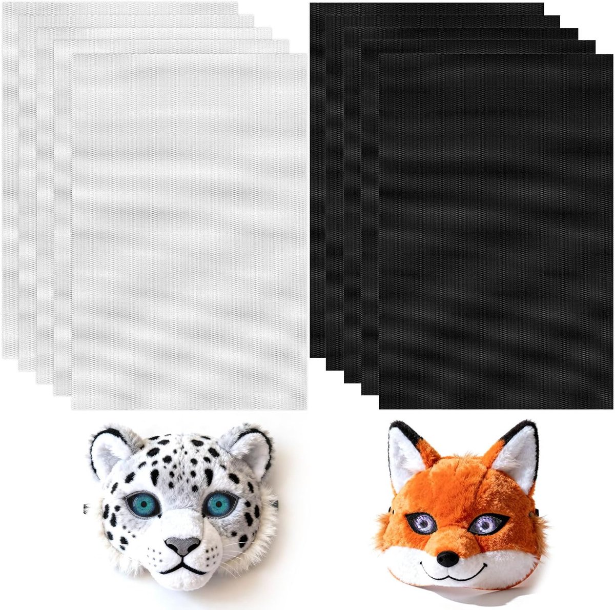 Cosplay oognet 10 stuks - 0,5mm PVC plastic - duurzaam en ademend - ideaal voor fursuit maskers - SnelShoppen