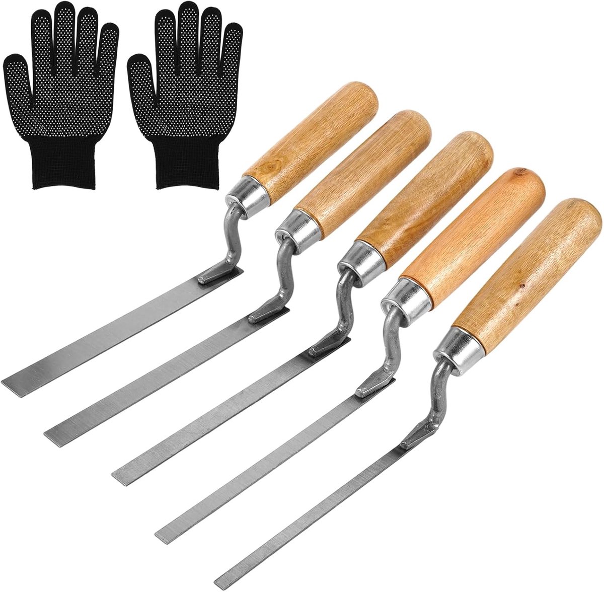 voegentroffelset 5 stuks - roestvrij staal - zachte grip - ideaal voor professioneel voegwerk - SnelShoppen
