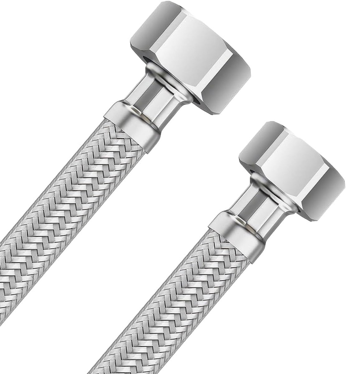 Flexibele slang 1/2 inch x 3/8 inch - 50 cm roestvrij staal - wateraansluiting - ideale verbinding voor kranen - SnelShoppen