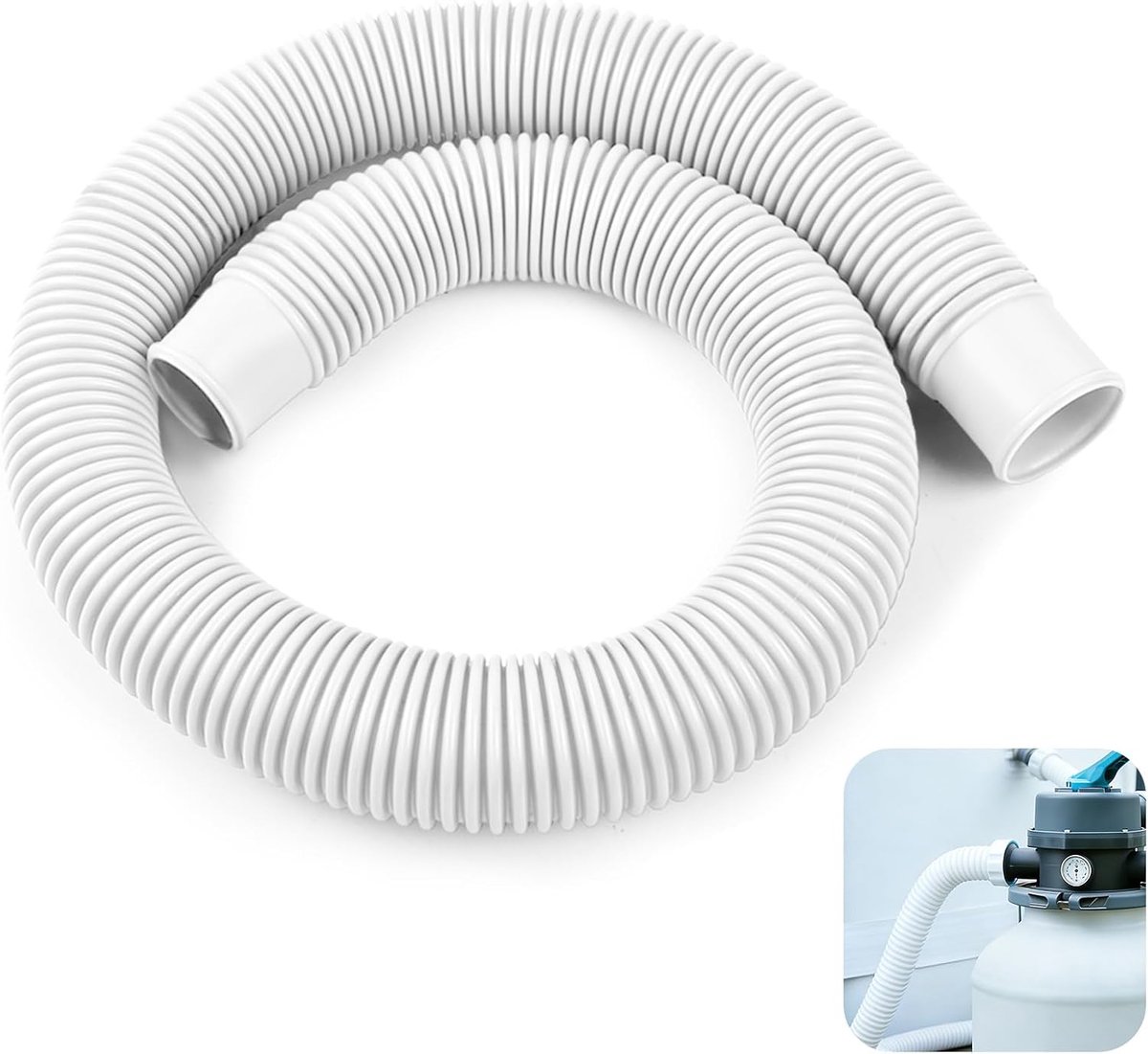 Zwembadslang 38 mm - Vervangingsslang 1 m - Pomp- en zuigslang - Ideaal voor zwembadfilters - SnelShoppen